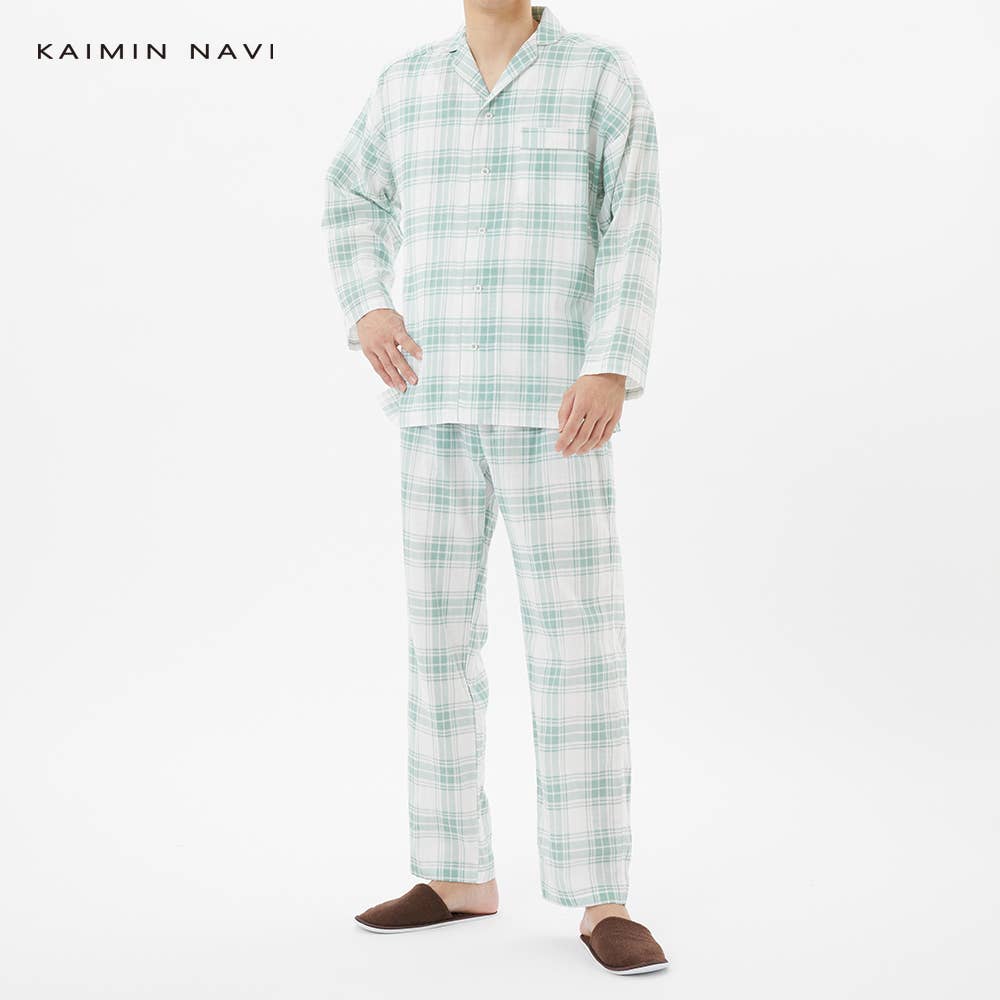 【 綿100% ダブルガーゼ 】 パジャマ 長袖長パンツ 【送料無料】【SALE】